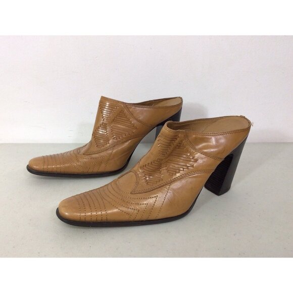 Enzo Angiolini Cowboy Boots Mule Heels Womens 6.5 - Picture 2 of 7